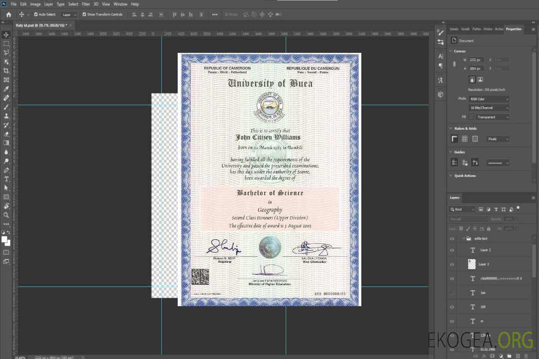 Certificat universitaire du Cameroun template Certificat universitaire du Cameroun template